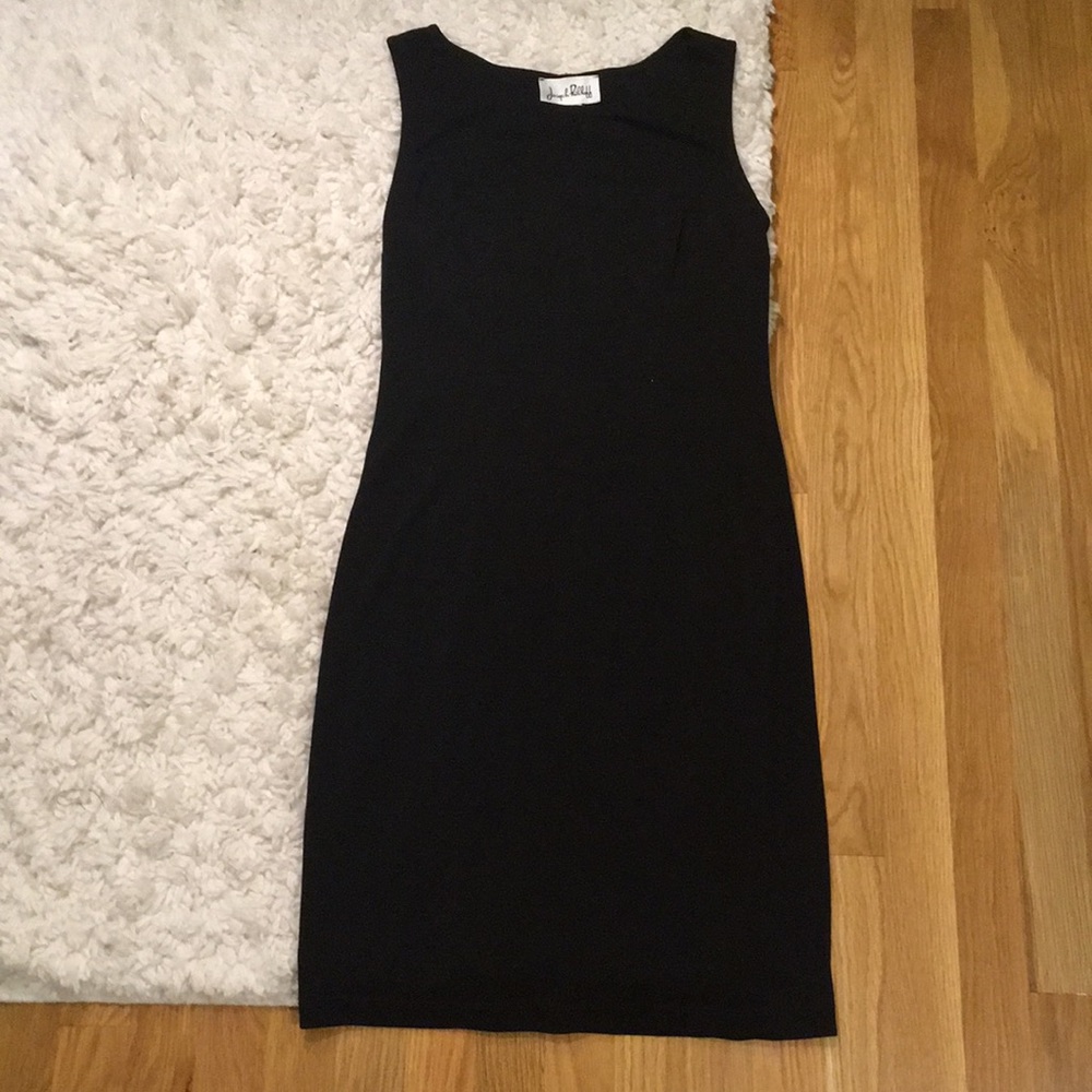 Joseph Ribkoff Black Sleeveless Dress with Overlay